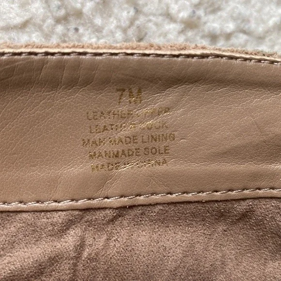 Antonio Melani Tan Suede Leather Wedge Bootie Womens size 7 Zipper Closure - Picture 9 of 16